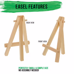 U.S. Art Supply 5 Mini Natural Wood Display Easel Pack of 12  A-Frame Artist Painting Party Tripod Easel - Tabletop Holder Stand for Small Canvases  K