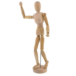 US Art Supply Wood 12"" Artist Drawing Manikin Articulated Mannequin with Base and Flexible Body - Perfect for Drawing The Human Figure (12"