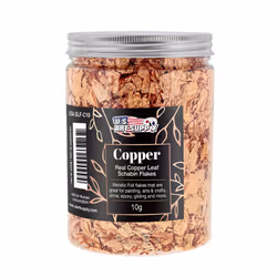 U.S. Art Supply Metallic Foil Schabin Gilding Genuine Copper Leaf Flakes in a 10 Gram Bottle - Gild Picture Frames Paintings ...