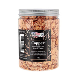 U.S. Art Supply Metallic Foil Schabin Gilding Genuine Copper Leaf Flakes in a 10 Gram Bottle - Gild Picture Frames  Paintings  Furniture  Decorate Epo