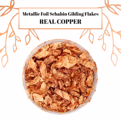 U.S. Art Supply Metallic Foil Schabin Gilding Genuine Copper Leaf Flakes in a 10 Gram Bottle - Gild Picture Frames  Paintings  Furniture  Decorate Epo