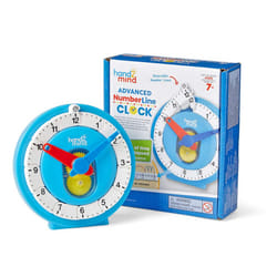 hand2mind Advanced NumberLine Clock for Kids Learning to Tell Time  Math Manipulatives for Telling Time  Analog Clock for Kids Learning  Lea