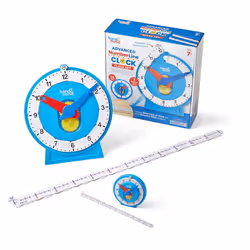 hand2mind Advanced NumberLine Clock for Kids Learning to Tell Time Math Manipulatives for Telling Time Analog Clock for Kid ...
