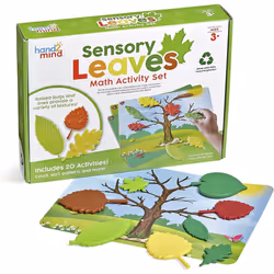 Learning Resources Sensory Leaves maths Activity Set, Pattern Play, Shape Puzzle, Pattern Blocks Cards, Maths Counters, Sorti ...