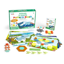 94461 Animals & Insects Set, Play, Shape Puzzle, Pattern Blocks Cards, Maths Counters, Sorting, Counting Toy, Preschool Activities, Ages 3+,