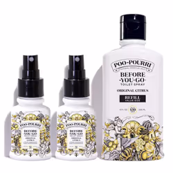 Poo-Pourri Original Citrus 9-Ounce Refill Bottle and (2) 1.4-Ounce Refillable Bottle Original Citrus