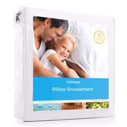 Linenspa Waterproof Pillow Encasement-Blocks Out Liquid Standard Pillow Protector White