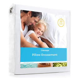 Linenspa Waterproof Pillow Encasement-Blocks Out Liquid  Standard Pillow Protector White