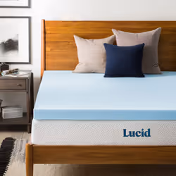 Lucid 3 Inch Mattress Topper Twin - Gel Infused Memory Foam - Memory Foam Mattress Topper Twin - Ventilated Design - CertiPur Certified