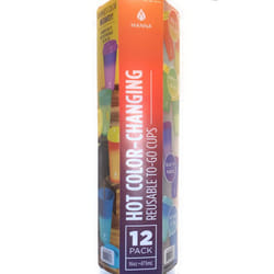 Manna 16oz Color Changing Reusable Cup Set for Hot Liquids - 12-Piece - Red  Green  Blue  Sky Blue