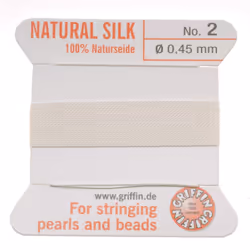 Griffin Beading Silk Cord & Needle White Size 2