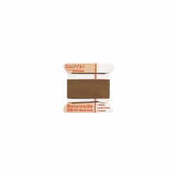Griffin Thick Silk Beading Cord 1mm/Size 16 Brown