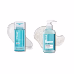 Bliss Daily Acne Routine Kit 2pc Set- Clear Genius Toner + Serum and Cleanser - Cleanse and Tone for Acne- Clean Vegan Cr ...