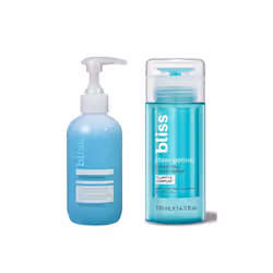 Bliss Fab Foaming Cleanser Clear Genius Toner Serum Pore Purifying Duo for Clear Skin 2 Step Skincare Routine Clean Vega ...