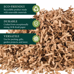 Arcadia Garden Products Confetti Cut Kraft Paper Shred Filler  Recyclable Packing for Packaging  Shipping  Moving  Cushioning  Gift Baskets  Gift Wrap