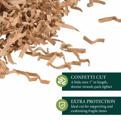 Arcadia Garden Products Confetti Cut Kraft Paper Shred Filler  Recyclable Packing for Packaging  Shipping  Moving  Cushioning  Gift Baskets  Gift Wrap