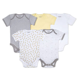 Burts Bees Baby Unisex Baby Bodysuits  5-Pack Short & Long Sleeve One-Pieces  100% Organic Cotton