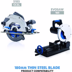 Evolution (T180TCT-68CS) - 180 mm Circular Saw Blade For Thin Steel (AKA Chop Saw Blade, TCT Saw Blade) - Carbide Tipped Metal Saw Blade Produces
