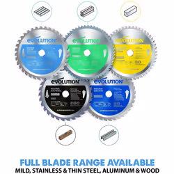 Evolution (T180TCT-68CS) - 180 mm Circular Saw Blade For Thin Steel (AKA Chop Saw Blade, TCT Saw Blade) - Carbide Tipped Metal Saw Blade Produces