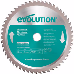 Evolution Aluminium Cutting Mitre Saw Blade 255 x 25.4mm x 80T