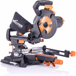 Evolution Power Tools R210SMS+ Sliding Mitre Saw With Multi-Material Cutting, 45 Bevel, 50 Mitre, 230mm Slide, 1500 W, 230 V