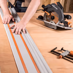 Evolution Power Tools ST1400 Circular Saw Guide Rail/Track Fits Makita, Bosch, Festool, (Clamps and Carry Bag Included), 1400 mm