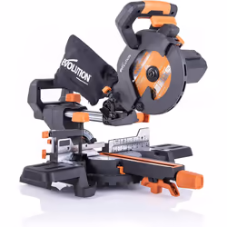Evolution Power Tools R185SMS+ Compound Saw with Multi-Material Cutting, 45 Degree Bevel, 50 Degree Mitre, 210 mm Slide, 1200 ...