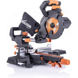 Evolution Power Tools R185SMS+ Compound Saw with Multi-Material Cutting, 45 Degree Bevel, 50 Degree Mitre, 210 mm Slide, 1200 W, 210 mm, 230 V,