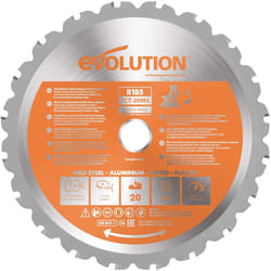 Evolution Power Tools R185TCT-20MS (Rage) Multi-Material TCT Blade Cuts Wood, Metal and Plastic, 185 mm