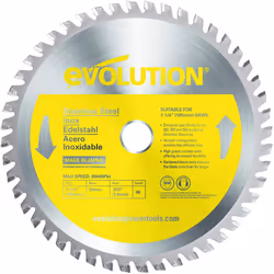 Evolution Power Tools S185TCT-48CS, Stainless Steel, 185mm