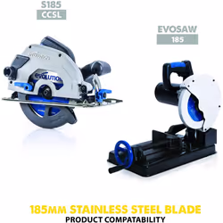 Evolution Power Tools S185TCT-48CS, Stainless Steel, 185mm