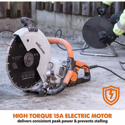 Evolution Power Tools Electric Disc Cutt 012-0001 Evolution R300DCT 300mm Concrete Saw-2400W Motor, No Gas, 115mm Cut, Incl Diamond Masonry Blade, 230