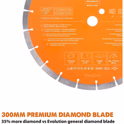 Evolution (PD300SEG-CS) - 300 mm Premium Multi Material Diamond Blade For Disc Cutters - Faster Cutting and Longer Blade Life - Ideal for Cutting