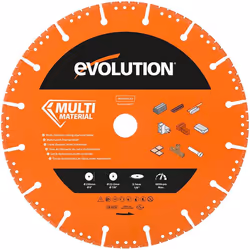 Evolution (MD230SEG-CS) - 230 mm Multi Material Diamond Blade For Disc Cutters - Superior Quality Diamonds - Segmented Rim Re ...