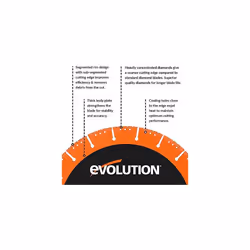 Evolution (MD300SEG-CS) - 300 mm Multi Material Diamond Blade For Disc Cutters - Superior Quality Diamonds - Segmented Rim Removes Debris From Cut -