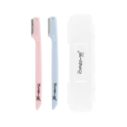 The Crme Shop Portable Precision Razors  Travel Case  Dermaplaning Tool for Face  Face Razors for Women  Stocking Stuffers for Women Pack of 2