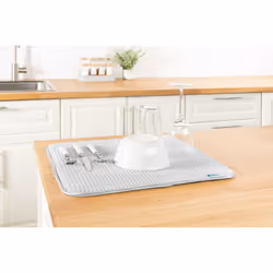 Minky Homecare Dish Drying Mat, 18" x 16", Gray