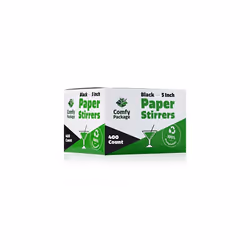 400 Pack 100 Biodegradable Paper Sip StirrersStraws Black for Cocktail Coffee