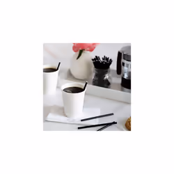 400 Pack 100 Biodegradable Paper Sip StirrersStraws Black for Cocktail Coffee