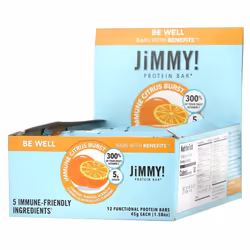 JiMMY!, Be Well Bars With Benefits, Immune Citrus Burst, 12 Protein Bars, 1.58 oz (45 g) Each