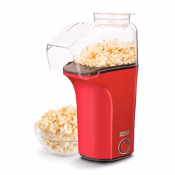 DASH Hot Air Popcorn Popper Maker with Measuring Cup to Portion Popping Corn Kernels Melt Butter 16 Cups Red