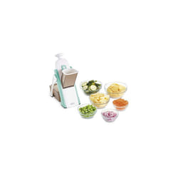 Dash Safe Slice Mandoline Slicer, Julienne + Dicer for Vegetables, Meal Prep & More with 30+ Presets & Thickness Adjuster - Aqua