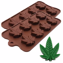 Marijuana Cannabis Weed Hemp Leaf Silicone Molds for Pot Candy Mold Chocolate Gummy Gummies, 2 Pack