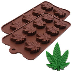 Marijuana Cannabis Weed Hemp Leaf Silicone Molds for Pot Candy Mold Chocolate Gummy Gummies, 2 Pack