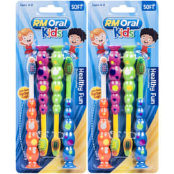 RM Oral Kids Healthy Fun Suction Cup Soft Toothbrushes  4 Count Twin Pack