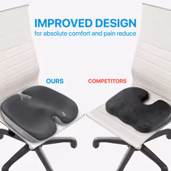 TOP COMFORT Memory Foam Seat Cushion  Gel Enhanced Orthopedic Coccyx P