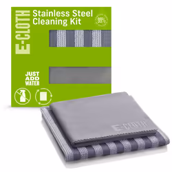 E-Cloth Stainless Steel Microfiber Cleaning Cloth Kit - Stainless Steel Cleaner for Appliances Oven Stove & More - Microfi ...