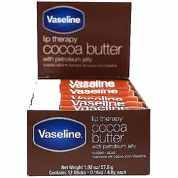 Vaseline Lip wo Backer Card Cocoa  12 Pack Box
