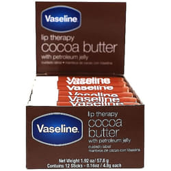 Vaseline Lip wo Backer Card Cocoa  12 Pack Box