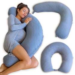 Pharmedoc crescent cooling Pregnancy Pillows - Body Pillow for Adults - Side Sleeper - Maternity and Nursing Pillow Breast Feeding - Pregnancy Must Ha